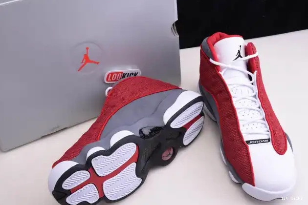 1st Kicks Flint Jordan Air Red Grey 13 414571-600 Gym Retro 0526